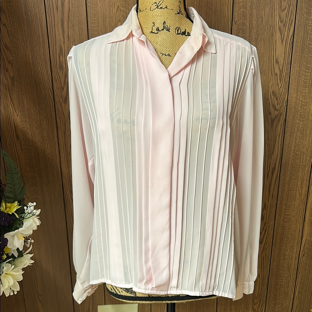 La Vogue Size 8 Elegant Pink Pleated Women's Top